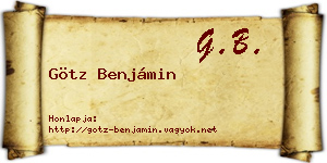 Götz Benjámin névjegykártya